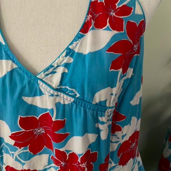 H&M Divided Red White and Blue Tie Halter Dress, Size 12 - Picture 2 of 9